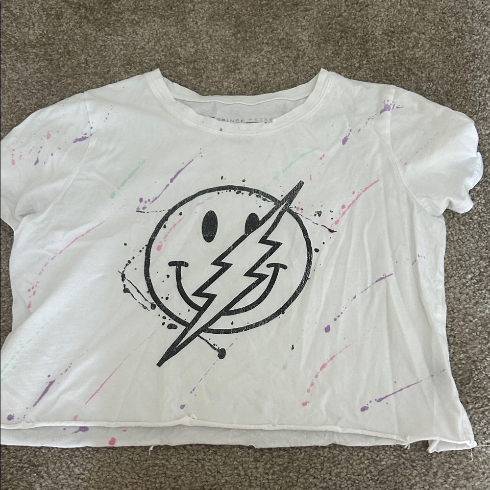 Prince Peter Collection White Splatter Smiley Tee